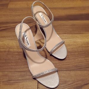 NWB Nina Vanda Shimmer Single Strap Stiletto Sandal Size 11